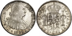 1799. Carlos IV. México. FM. 8 reales. (Cal. 694). 26,95 g. Atractiva. MBC+.