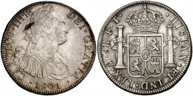 1801. Carlos IV. México. FT/FM. 8 reales. (Cal. 697). 26,96 g. Manchita. Atractiva. EBC-.