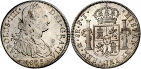 1803. Carlos IV. México. FT. 8 reales. (Cal. 726). 26,73 g. Leves hojitas. (EBC-/EBC).