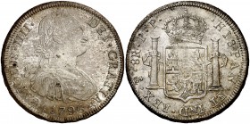 1796. Carlos IV. Potosí. PP. 8 reales. (Cal. 719). 26,89 g. Leve hojita. MBC+.