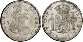 1797. Carlos IV. Potosí. PP. 8 reales. (Cal. 720). 26,71 g. Escasa. MBC/MBC+.