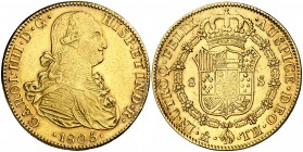 1805. Carlos IV. México. TH. 8 escudos. (Cal. 60) (Cal.Onza 1041). 26,97 g. MBC+.