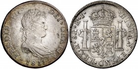 1811. Fernando VII. Mexico. HJ. 8 reales. (Cal. 546). 26,82 g. Primer año de busto laureado. Buen ejemplar. Escasa. MBC+.