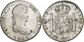 1808. Fernando VII. Potosí. PJ. 8 reales. (Cal. 599). 26,92 g. Buen ejemplar. EBC-/EBC.