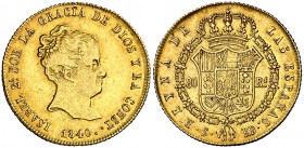 1840. Isabel II. Sevilla. RD. 80 reales. (Cal. 89). 6,74 g. Precioso color. MBC+/EBC-.