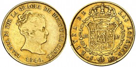 1846. Isabel II. Sevilla. RD. 80 reales. (Cal. 97). 6,68 g. Bonito color. Escasa. MBC-/MBC.