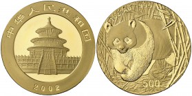 2002. China. 500 yuan. (Fr. B14) (Kr. 1460). AU. 31,26 g. Panda. Proof.
