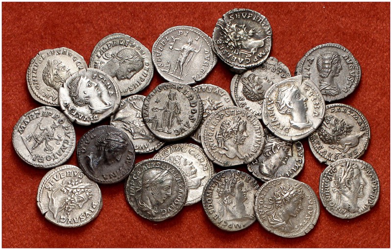 Imperio Romano. Lote de 22 denarios desde Domiciano hasta Alejandro Severo. A ex...