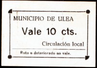 Ulea (Murcia). 10 céntimos. (KG. 753) (C. 298). Cartón. Muy raro. EBC-.