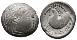 EASTERN EUROPE. Imitations of Philip II of Macedon (2nd century BC). AR Tetradrachm. Mint in the northern Carpathian region. "Schnabelpferd" type. Av....