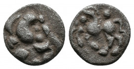 Central Europe. Vindelici AR Quinarius, "Büschelquinar" type Celtic Germany, Vindelici. , 2nd-1st century BC. Av.: Stylized head to left. Rv: Horse to...