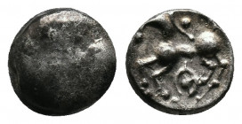 Central Europe.. Boii. Obol (1st century BC). Roseldorf / Němčice II type. Av.: Plain bulge. Rv. Stylized horse prancing left; . Kostur – Gášpár 65.1v...