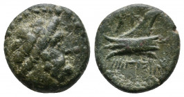 Phoenicia. Arados (2nd century BC). AE. Dated CY 114 (146/5 BC). Av.: Laureate head of Zeus right Rv.: Prow left; ethnic above, date below (each in Ph...