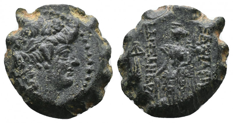 Seleukid Kings, Alexander II Zabinas (128-122 BC). Æ Serrate. Apamea on the Oron...