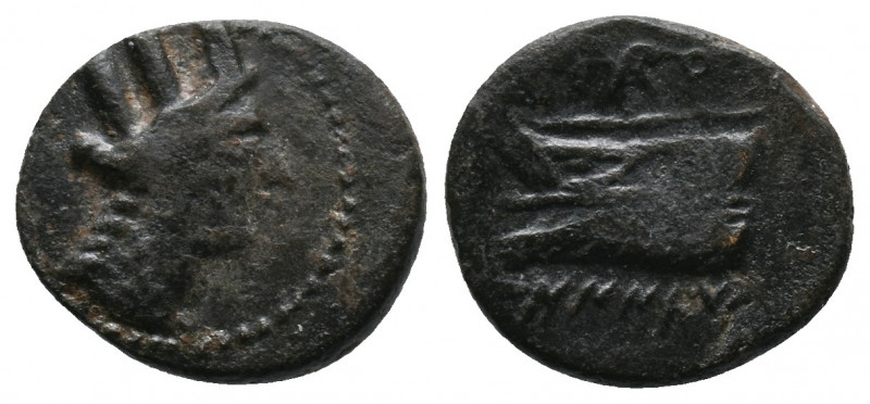 Phoenicia. Arados 241-167 BC. Av.: Turreted and draped bust of Tyche r.; palm ov...