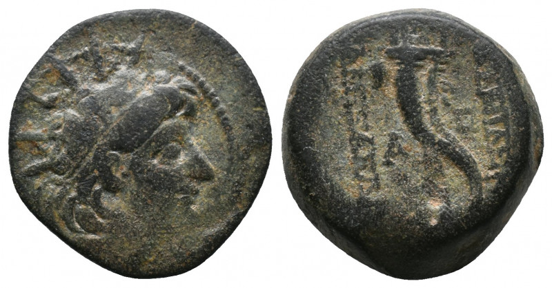 Seleukid Kigns of Syria. Alexander II Zabinas 128-122 BC. Av.: Radiate and diade...