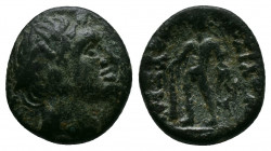 Kings of Bithynia, Prusias II (182-149 BC) Av.: Head of Prusias r., wearing a winged diadem Rv.: BAΣIΛEΩΣ ΠPOYΣIOY, Herakles standing l., holding club...