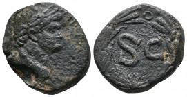 Roman provincial. Syria. Seleucis and Pieria, Antioch. Nero AD 54-68 Av.: Laureate head right Rv.: Large SC within wreath. McAlee 289d; RPC I 4297 VF...