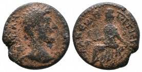 Roman Provincial. Cappadocia. Tyana. Lucius Verus AD 161-169. Av.: [Α]ΥΤΟ Κ Λ ΟΥΗΡΟϹ ϹƐ; laureate-headed bust of Lucius Verus right Rv.: ΤΥΑΝƐⲰΝ Τ Π Τ...