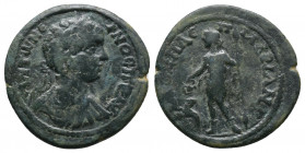 Roman Provincial. Phrygia. Philomelium Caracalla AD 198-217. Magistrate Adrianos. Av.: ANTωNЄINOC ΠЄ AY Laureate, draped and cuirassed bust of Caracal...