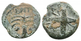 Judaea. Jerusalem 54 CE. Procurators. Antonius Felix . Struck under Claudius, in the names of Nero, Claudius Caesar and Britannicus
Weight: 2.35 g