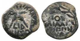 Judaea. Jerusalem 54 CE. Procurators. Antonius Felix . Struck under Claudius dated RY 14 = 54 CE. 
Weight: 2.25 g