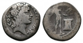 L. Cornelius Lentulus and C. Claudius Marcellus, 49 BC. AR Denarius Rome. Av.: COS / L•LENT - C•MARC Head of Apollo to right. Rv.: Jupiter standing fr...