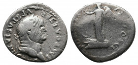 Vespasian AD 69-79. Rome 75 AR Denarius Av.: IMP CAESAR VESPASIANVS AVG Laureate head of Vespasian to right. Rv.: PON MAX TR P COS VI Victory standing...