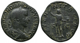 Gordian III AD 238-244. Struck AD 240-244. Rome. Sestertius Av.: IMP GORDIANVS PIVS FEL AVG, laureate, draped and cuirassed bust to right Rv.: AETER-N...