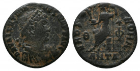 Valentinian II, 375 - 392 AD AE Follis, Antioch Av.: D N VALENTINIANVS P F AVG, Diademed, draped and cuirassed bust of Valentinian right. Rv.: VRBS RO...