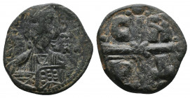 Romanus IV 1068-1071 AD, Constantinople Mint, struck 1068/1071 AD

Obv.: IC-XC over NI-KA to left and right of bust of Christ facing, dotted cross b...