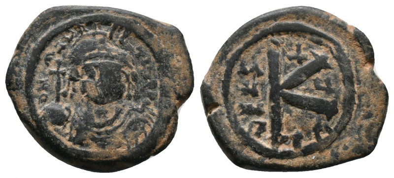 Maurice Tiberius, 582-602 AD, Thessalonica Mint, struck 586/587 AD

Obv.: dNmA...