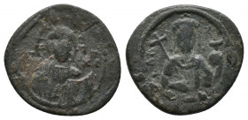 Alexius I (1081-1118). Æ Tetarteron, Thessalonica Mint, struck 1092-1118.

Obv.: Facing bust of Christ Pantokrator.
Rv.: Facing bust of Alexius I, ...