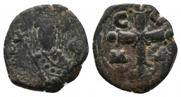 Alexius I Comnenus, Tetarteron, 1081-1118, Thessalonica Mint

Obv. Crowned bust of Alexius facing, wearing loros, holding cruciform scepter in right...