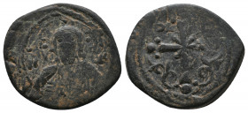 Atributted to Nicephorus III Botaniates 1078-1081, Constantinople mint, Æ Follis Class I.

Obv.:Facing bust of Christ Pantokrator
Rv.: Latin cross ...