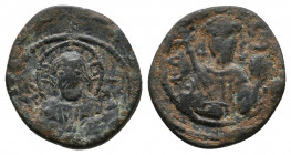 Alexius I (1081-1118). Æ Tetarteron, Thessalonica Mint, struck 1092-1118.

Obv.:Facing bust of Christ Pantokrator.
Rv.: Facing bust of Alexius I, h...