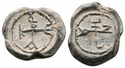 Byzantine lead seal, c.VII
Cruciform monogram
Weight: 13.24 g