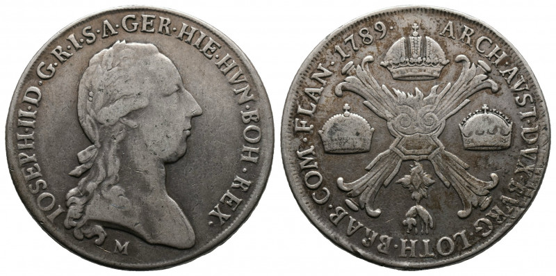 Franz II.(I.) 1792-1835: Kronentaler 1789 M, Mailand. VF. Nice patina
Weight: 2...