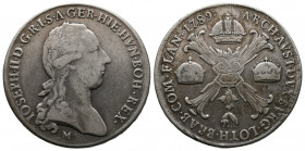 Franz II.(I.) 1792-1835: Kronentaler 1789 M, Mailand. VF. Nice patina
Weight: 29 g