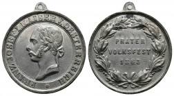 Franz Joseph I (1848-1916). Zinc medal Prater 1865. Extremly fine
Weight: 9.23 g