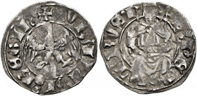 (L’) Aquila 
Giovanna II d’Angiò, 1414-1435. Cella, AR 0,90 g. MEC 14, 742. D’Andrea-Andreani 35. MIR 58.
BB