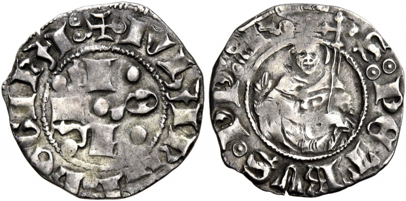 (L’) Aquila 
Giovanna II d’Angiò, 1414-1435. Bolognino, AR 0,71 g. MEC 14, 747 ...