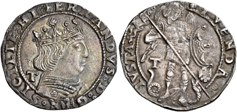 (L’) Aquila 
Ferdinando I d’Aragona, 1458-1494. Coronato 1488-1494, AR 3,89 g. ...