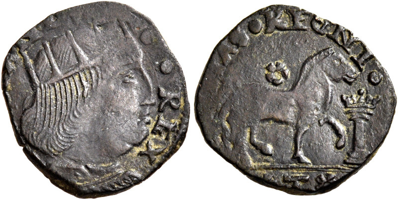 Brindisi 
Ferdinando I d’Aragona, 1458-1494. Cavallo, Æ 1,84 g. MEC 14, 1025 va...