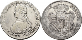 Firenze 
Pietro Leopoldo di Lorena, 1765-1790. Francescone 1767, AR 27,08 g. Galeotti XIV, 1/2. MIR 375/1.
Molto raro. q.BB