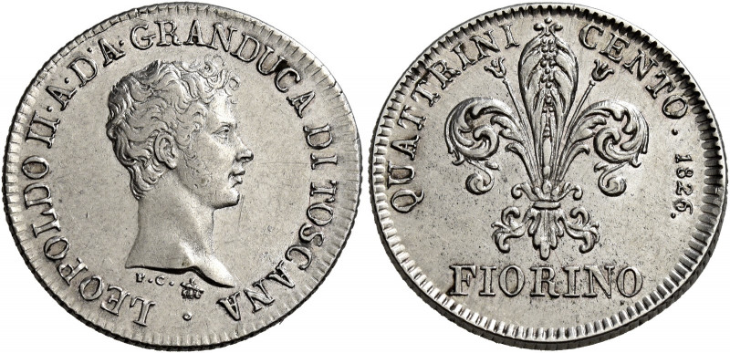 Firenze 
Leopoldo II di Lorena, 1824-1859. Fiorino 1826. Pagani 127. MIR 452/1....