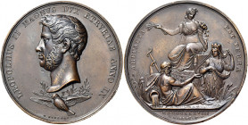 Firenze 
Leopoldo II di Lorena, 1824-1859. Medaglia anno IX/1838, Æ 68,55 g. – Ø 52 mm. Opus: Giuseppe Nideröst.
Colpetto alle ore 7 del dr., altrim...