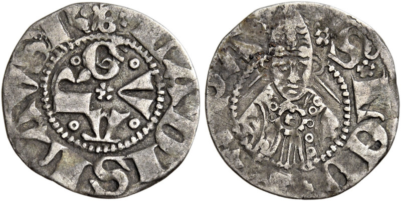 Guardiagrele 
Ladislao di Durazzo, 1391-1414. Bolognino, AR 0,66 g. Segno B sor...