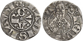 Guardiagrele 
Ladislao di Durazzo, 1391-1414. Bolognino, AR 0,66 g. Segno B sormnotata da croce. MEC 14, 732. D’Andrea-Andreani 4. MIR 461.
Molto ra...
