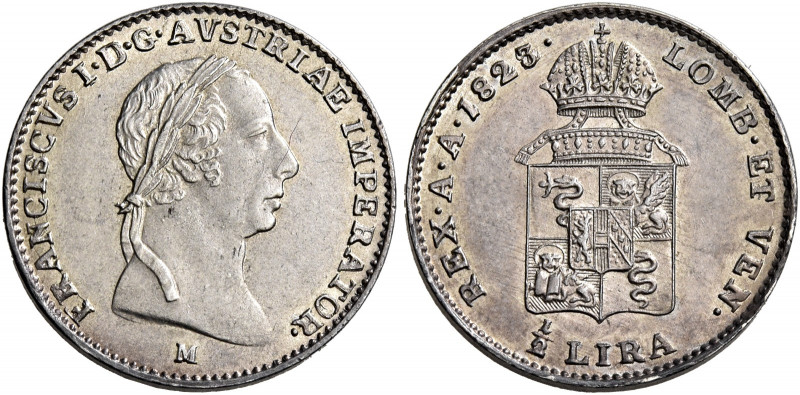 Milano 
Francesco I d’Asburgo-Lorena, 1815-1835. Mezza lira austriaca 1823. Pag...
